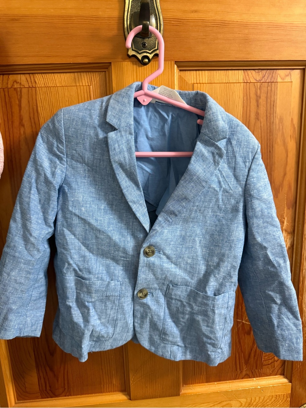 H&M Light Blue Kids' Linen-Blend Blazer